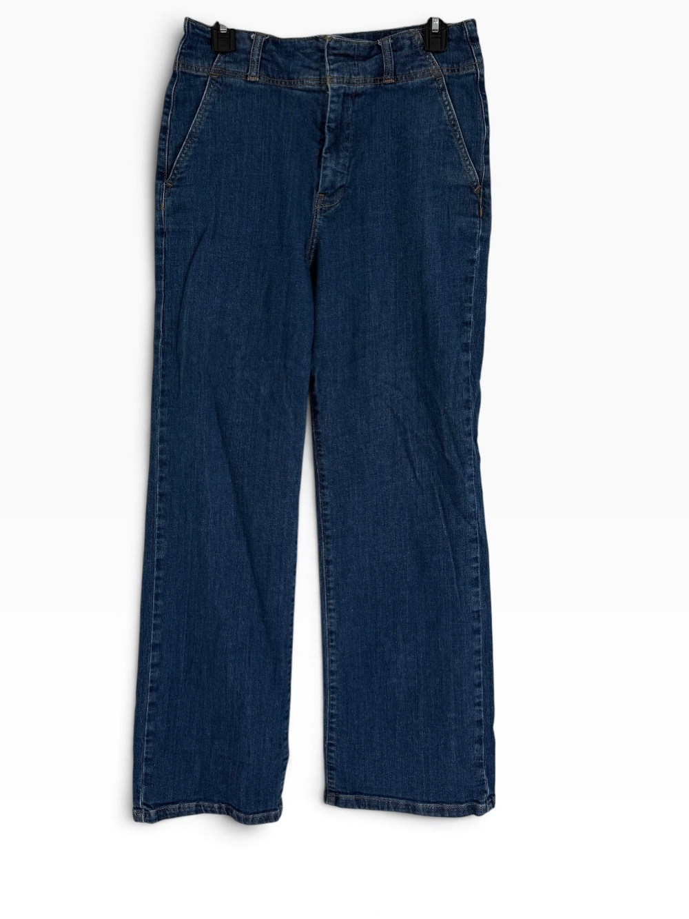 Anthropologie Pilcro High Rise Wide Leg Trouser Jeans Size 30 Blue pockets